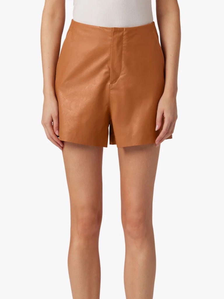 Joe's Jeans The Johnnie Vegan Leather Short In Almond- Size 4